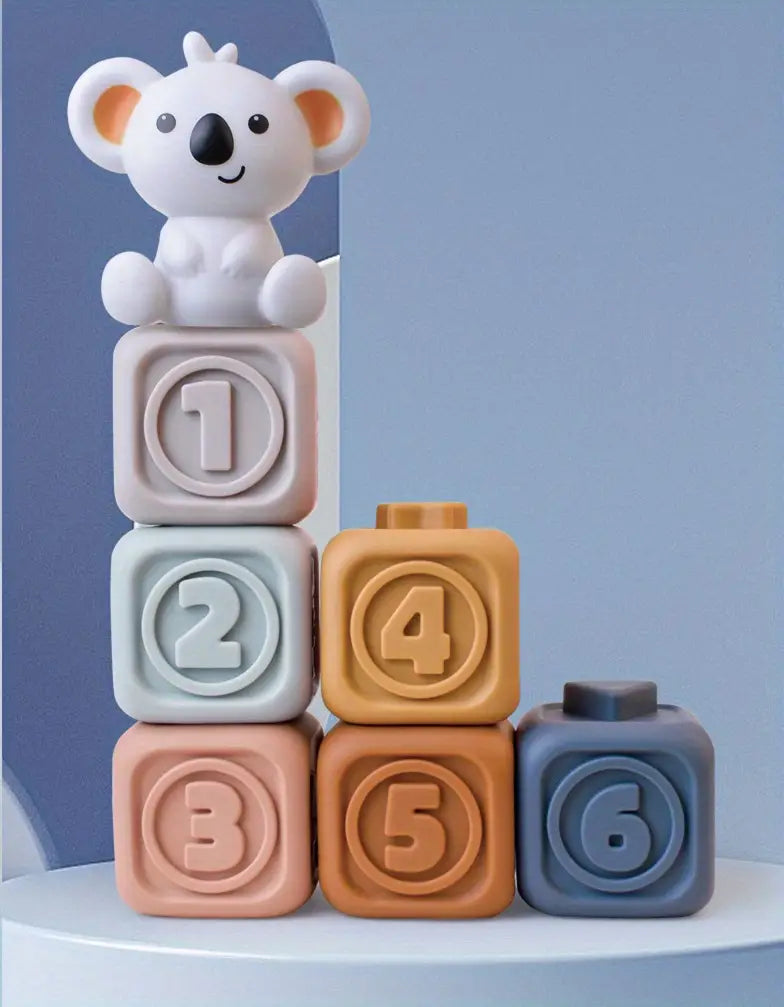 Silicone Koala Stacking Blocks and Ring Set