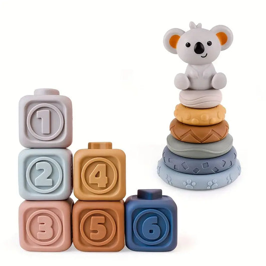 Silicone Koala Stacking Blocks and Ring Set