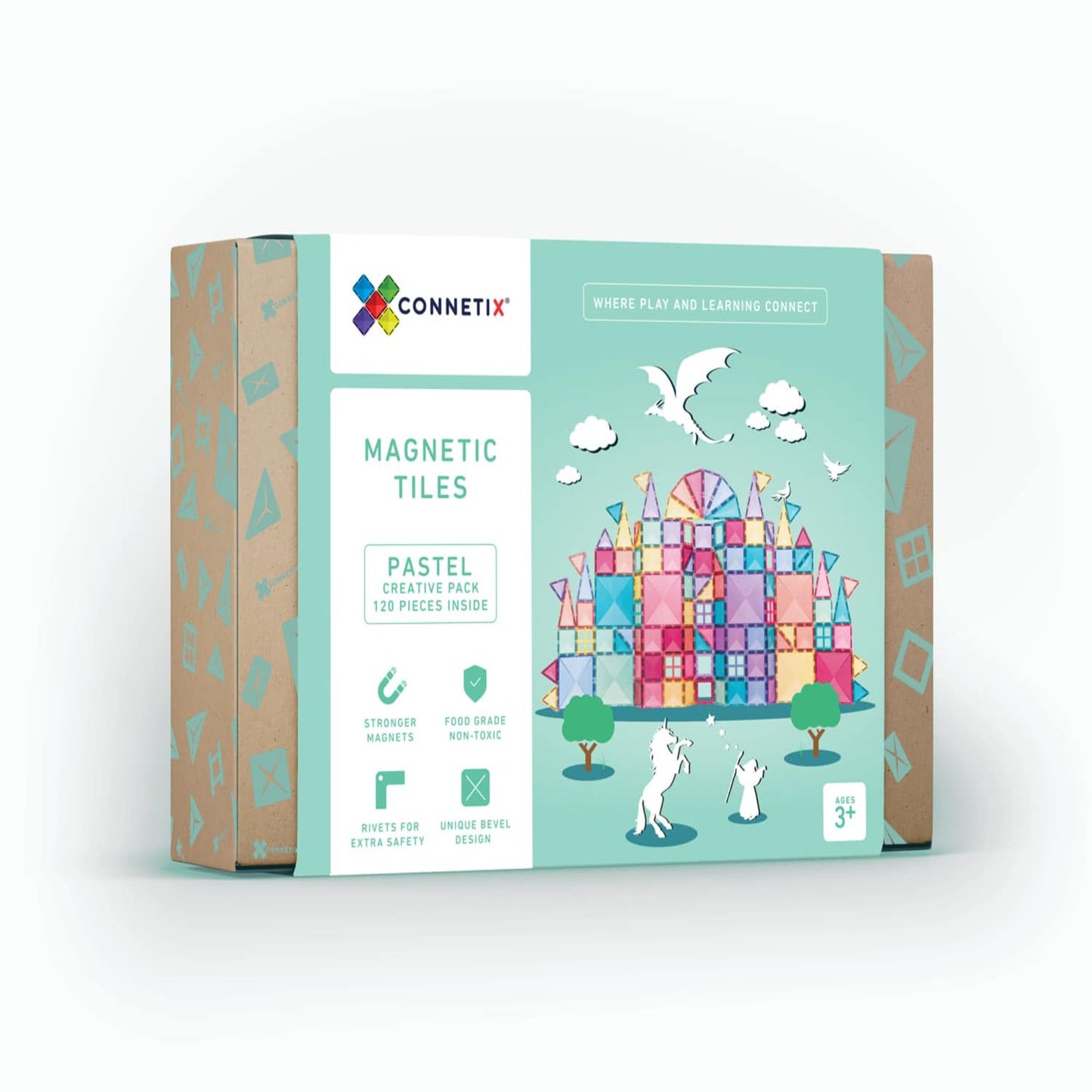 Magnetic Tiles - 120 Piece Pastel Creative Pack