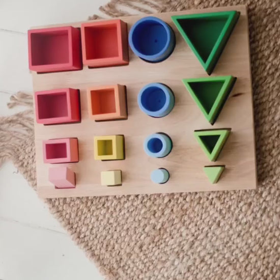 Wooden Shape Stacking Montessori Toy